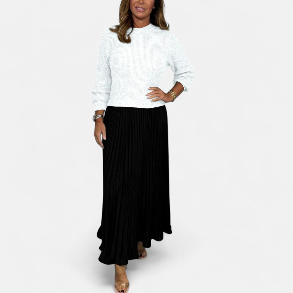 Seraphine | Pleated Sweater Dress for Women