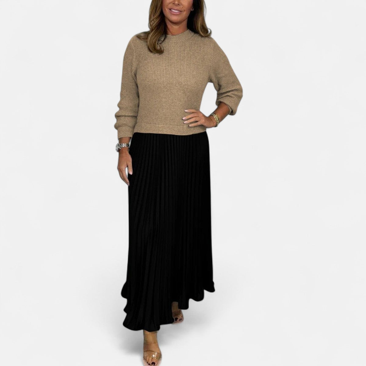 Seraphine | Pleated Sweater Dress for Women