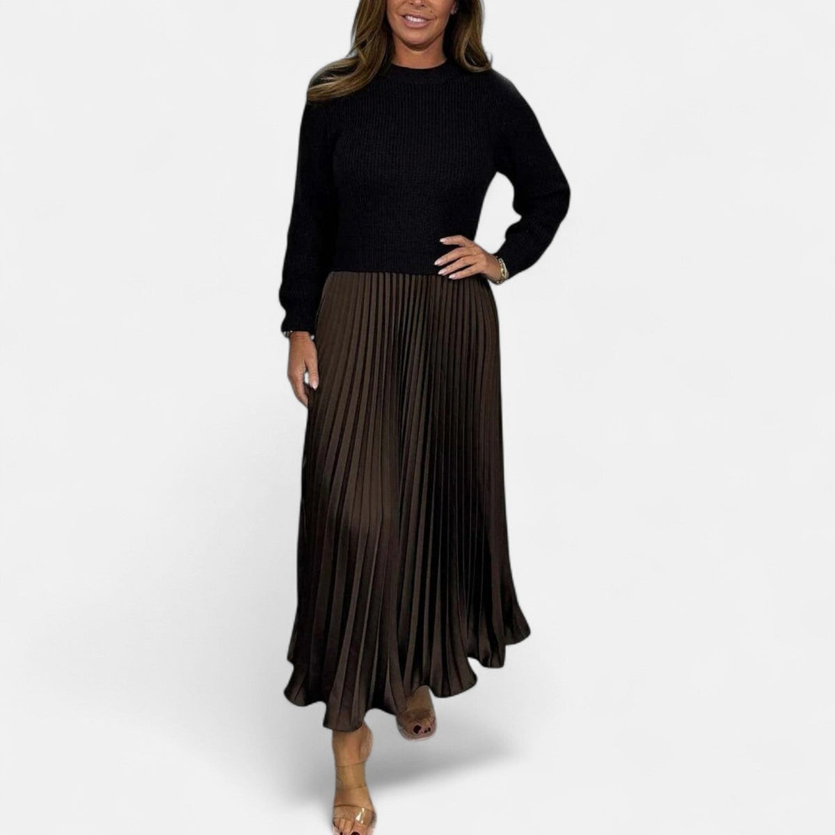 Seraphine | Pleated Sweater Dress for Women