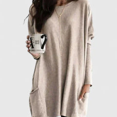 Christine Brewer Maya women's relaxed fit knit sweater, soft and versatile, shown in a casual style with long sleeves.