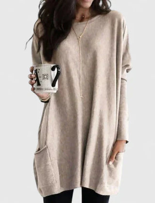 Christine Brewer Maya women's relaxed fit knit sweater, soft and versatile, shown in a casual style with long sleeves.