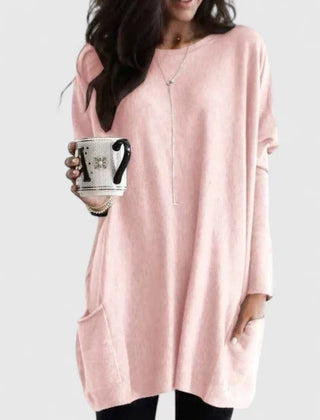 Women’s relaxed fit knit sweater by Christine Brewer featuring a versatile design in soft, comfortable fabric.