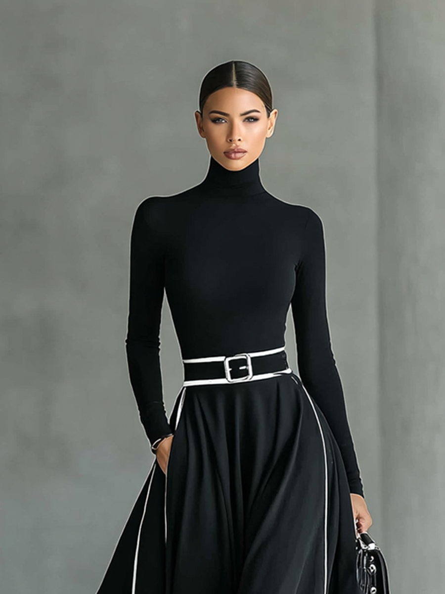 White long sleeve maxi dress for women by Christine Brewer, featuring a flowing silhouette and elegant design.