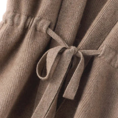 Women’s cashmere wool knit sweater vest with lapel collar, sleeveless design, soft merino wool, from Christine Brewer.