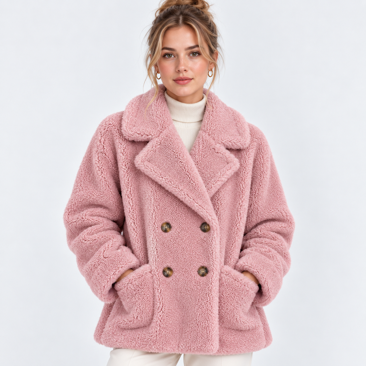 Felicity | Double-Breasted Teddy Coat for Women