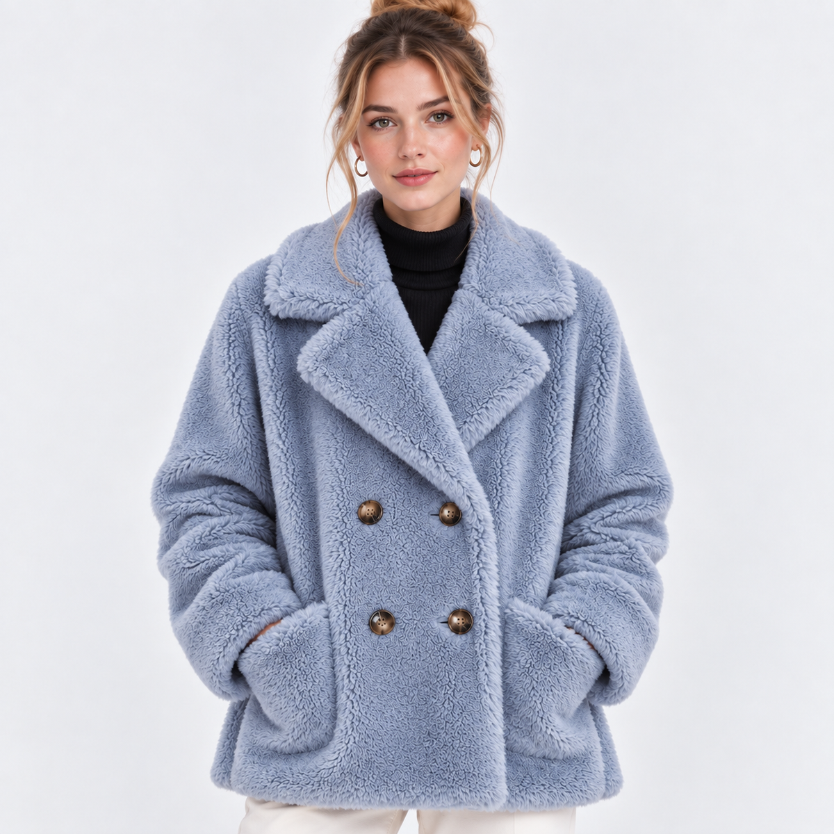 Felicity | Double-Breasted Teddy Coat for Women