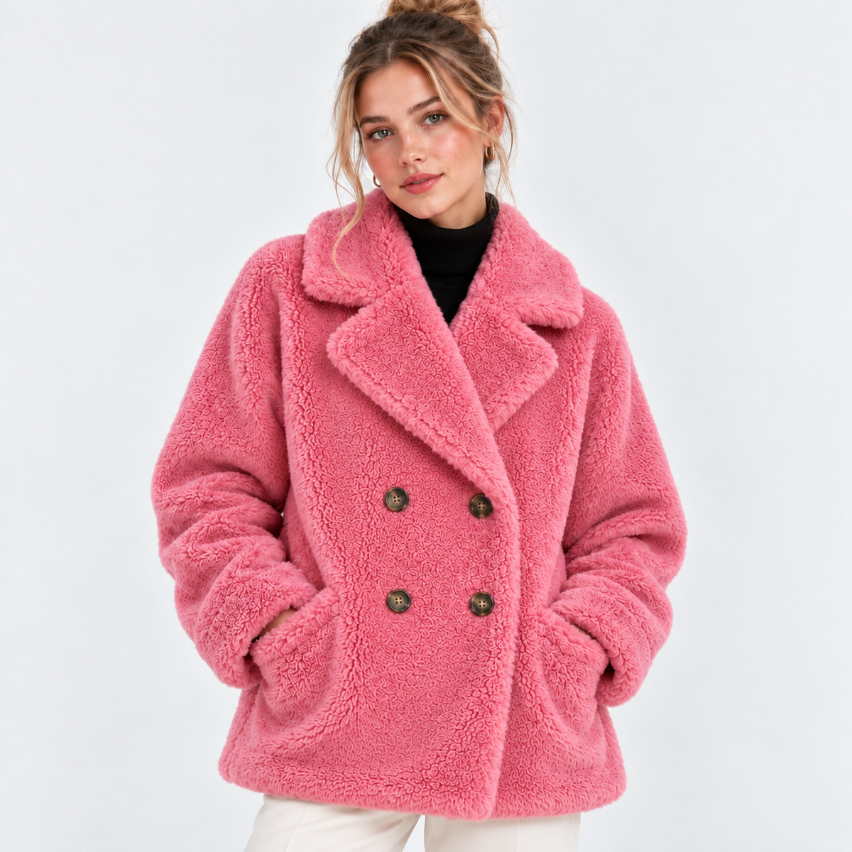 Felicity | Double-Breasted Teddy Coat for Women
