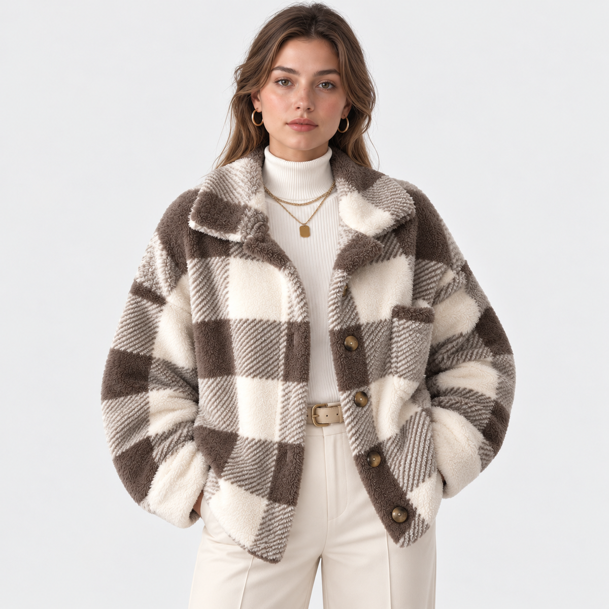 Gilda | Plaid Fleece Jacket for Women