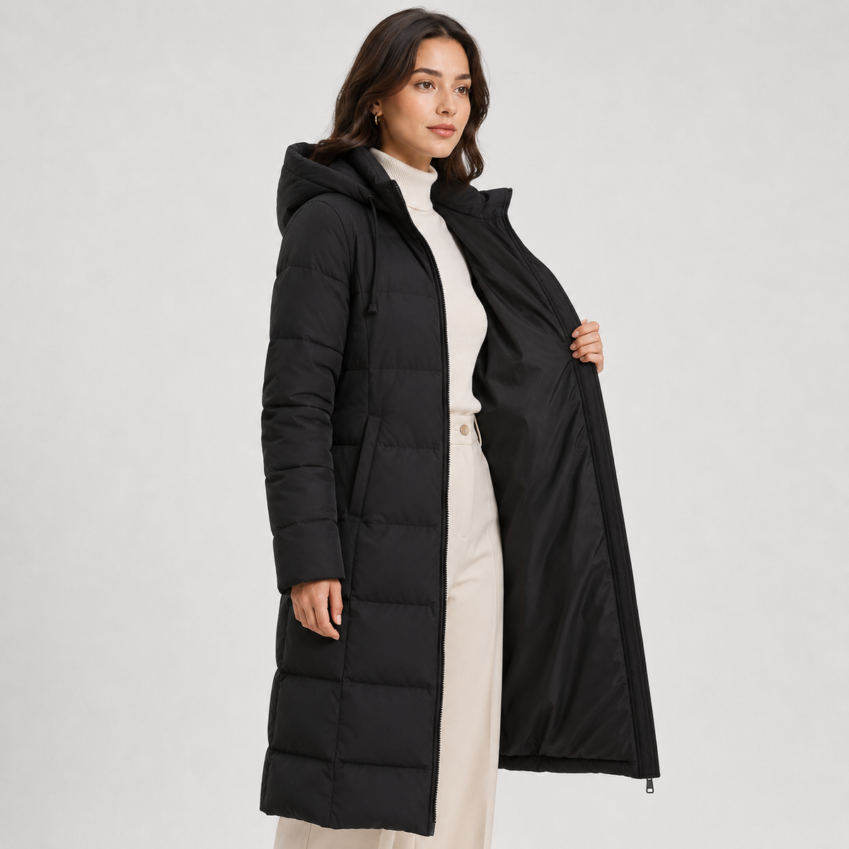Isadora | Quilted Hooded Puffer Coat for Women
