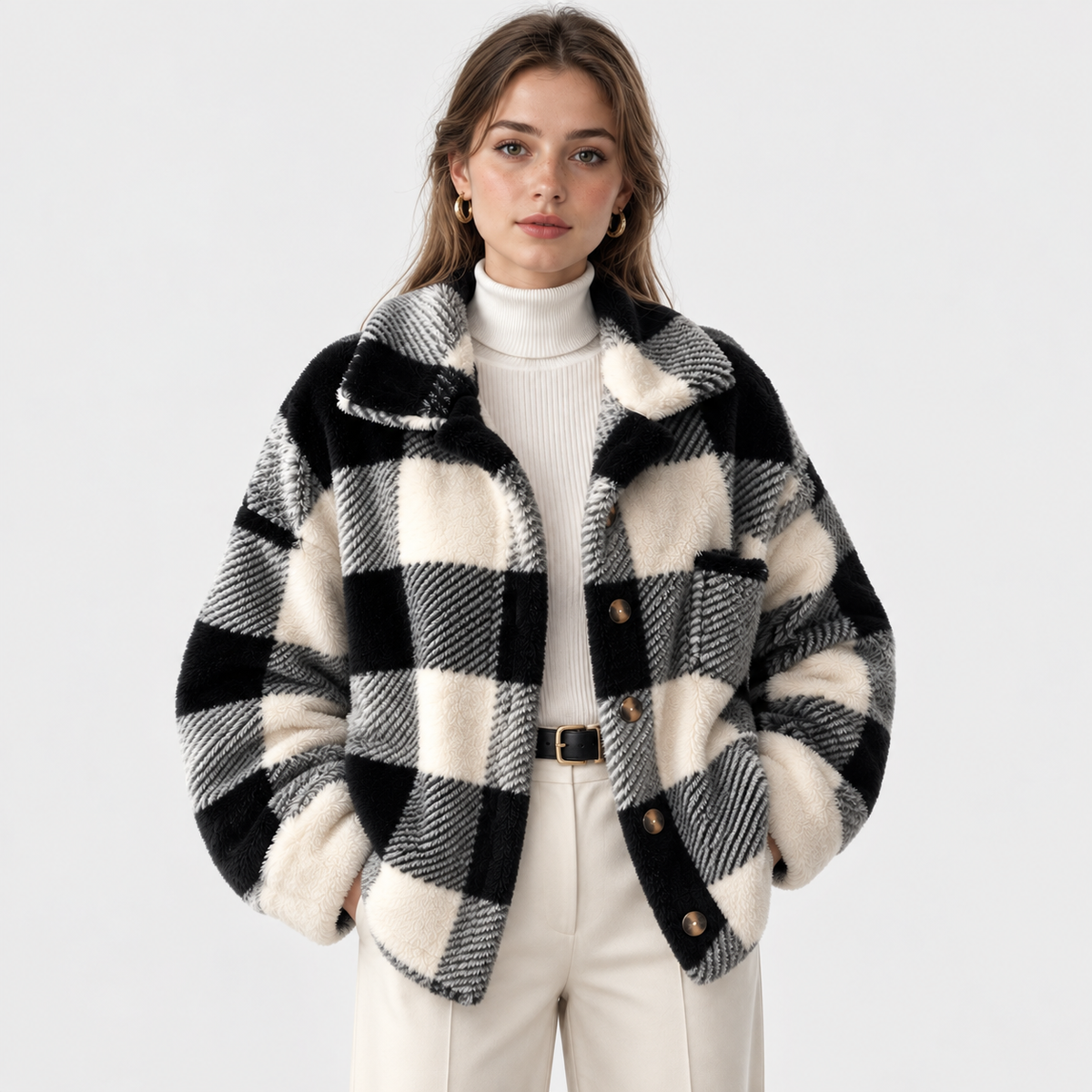 Gilda | Plaid Fleece Jacket for Women