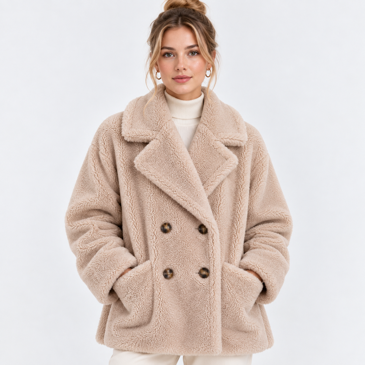 Felicity | Double-Breasted Teddy Coat for Women