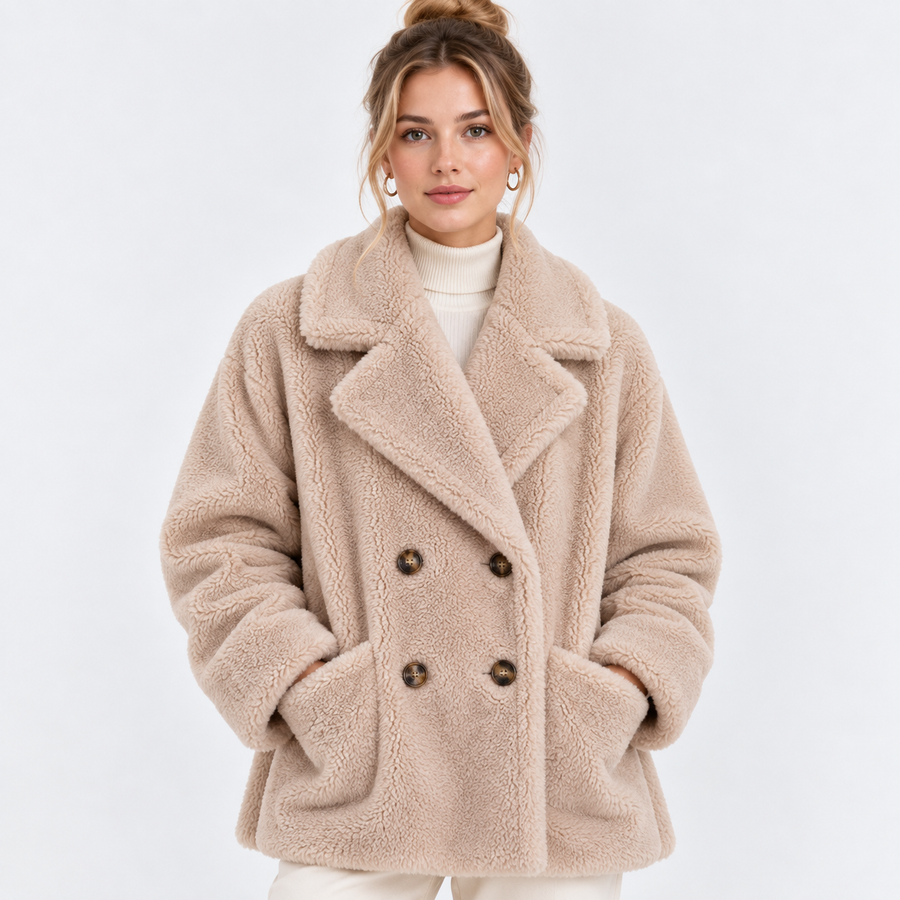 Felicity | Double-Breasted Teddy Coat for Women