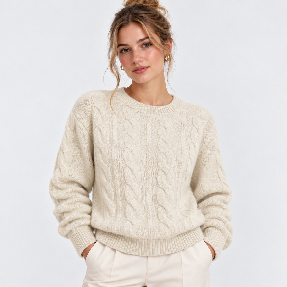 Dagmar | Wool Cable-Knit Sweater for Women