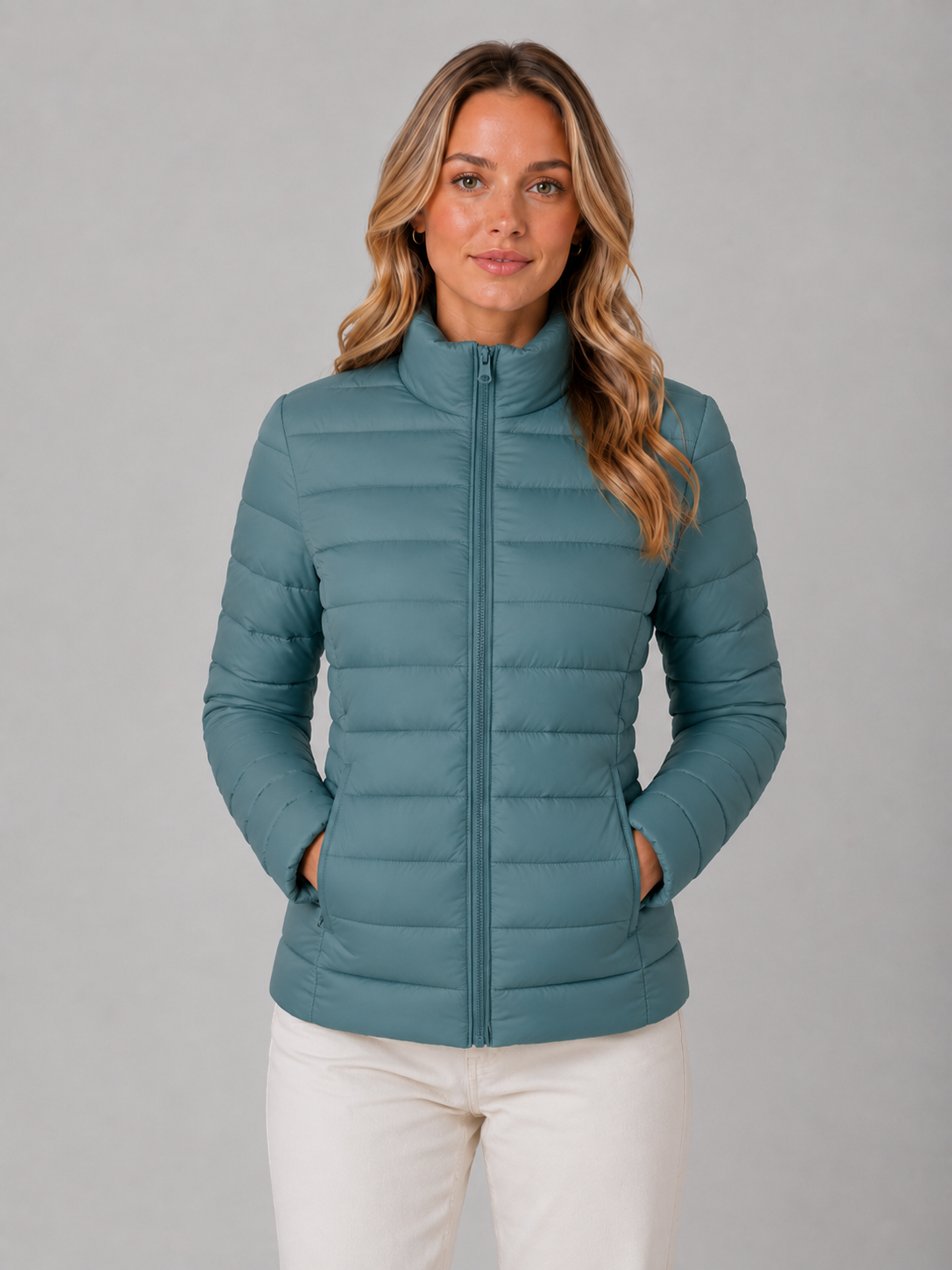 Aurora | Puffer Jacket Puffer Coat Quilted Lightweight Warm Padded Slim Fit Stand Collar Zip