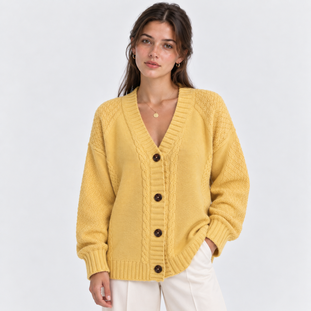 Bernadette | Button-Front V-Neck Cardigan for Women