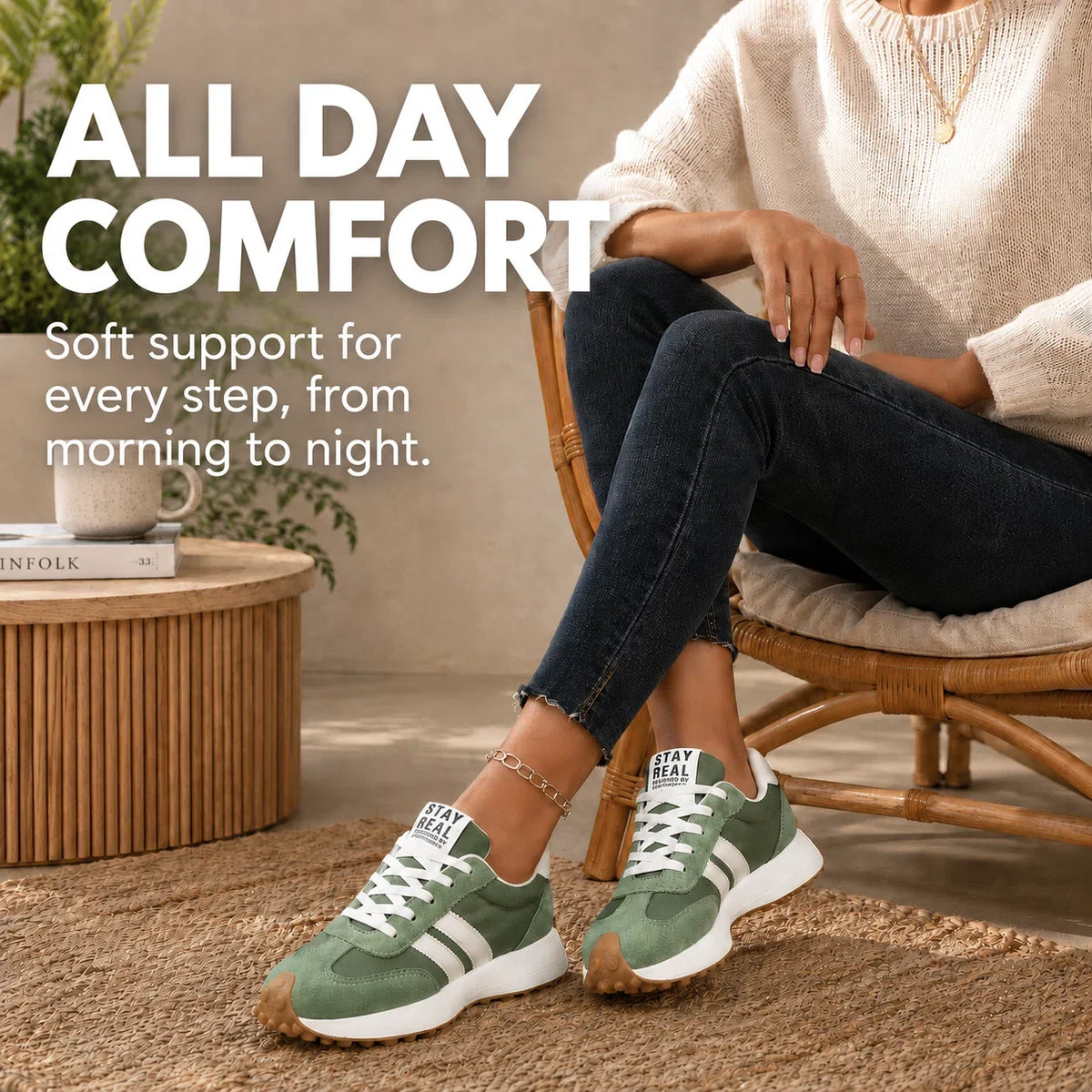 Olive | Orthopedic Sneakers for Women