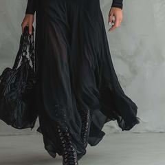Elegant maxi dress for women by Christine Brewer featuring a flowing tulle fabric and a stylish, feminine design.
