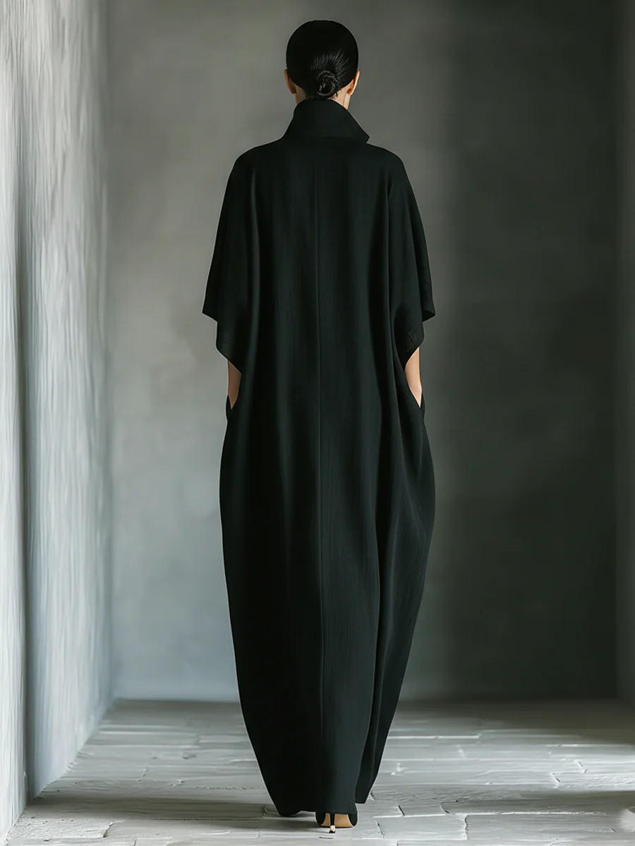 Women’s summer maxi dress with V-neck and kimono sleeves, by Christine Brewer, featuring a flowing, lightweight fabric.