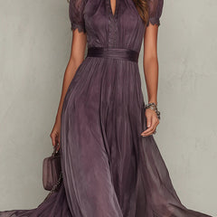 Elegant mini chiffon dress for women by Christine Brewer, featuring a fitted bodycon silhouette and stylish design.