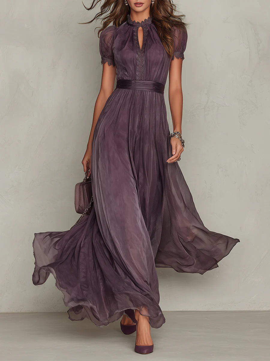Elegant mini bodycon chiffon dress for women by Christine Brewer, shown in a stylish fit and flowy fabric.