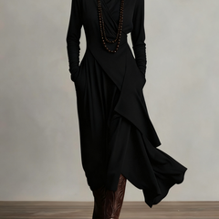 Summer maxi dress for women by Christine Brewer featuring a high neck and long sleeves, perfect for warm-weather styling.
