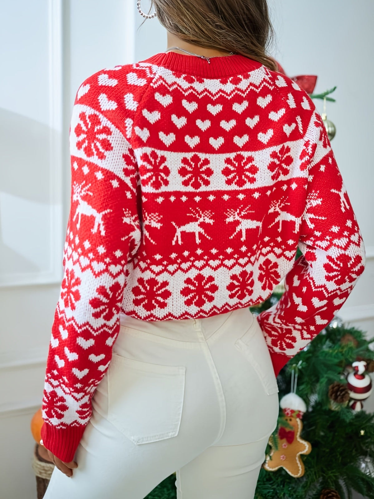 Mireille | Women's Christmas Sweater Nordic Fair Isle Crew Neck Knit Pullover Soft Warm Winter