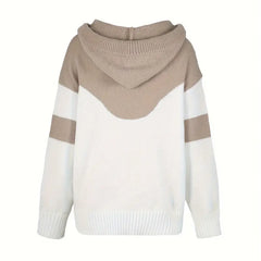 Colorblock hoodie for women by Melissa, featuring a stylish pullover design in vibrant color blocks, brand Christine Brewer.