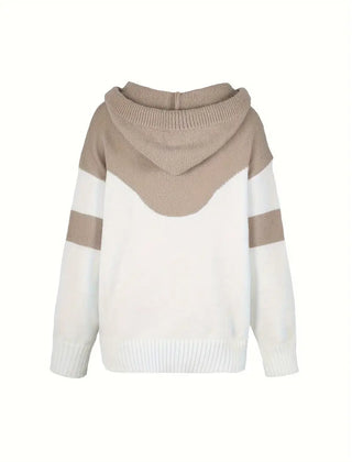 Colorblock hoodie for women by Melissa, featuring a stylish pullover design in vibrant color blocks, brand Christine Brewer.