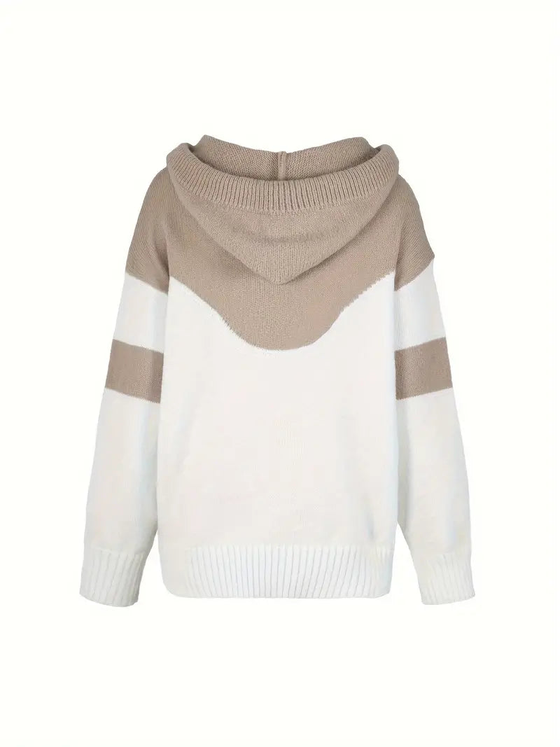 Colorblock hoodie for women by Melissa, featuring a stylish pullover design in vibrant color blocks, brand Christine Brewer.