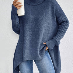 Christine Brewer Bridget high neck women's sweater, soft knit with a fitted design and ribbed collar, displayed on a neutral background.