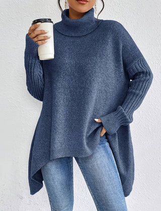 Christine Brewer Bridget high neck women's sweater, soft knit with a fitted design and ribbed collar, displayed on a neutral background.