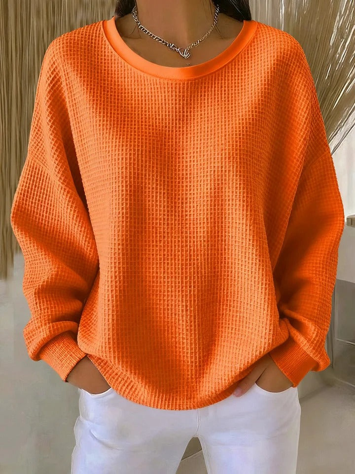 Christine Brewer Nova women's knit sweater in soft fabric, featuring a cozy fit and classic design, shown on a model.