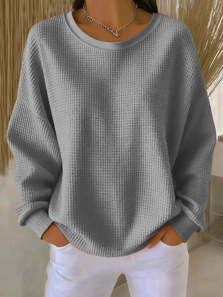 Christine Brewer Nova women's knit sweater featuring a cozy, textured design in soft, neutral tones.