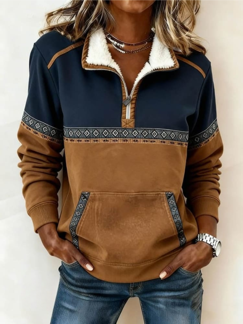 Christine Brewer Ava cozy long sleeve sweater in soft knit, featuring a relaxed fit and classic design with ribbed cuffs.