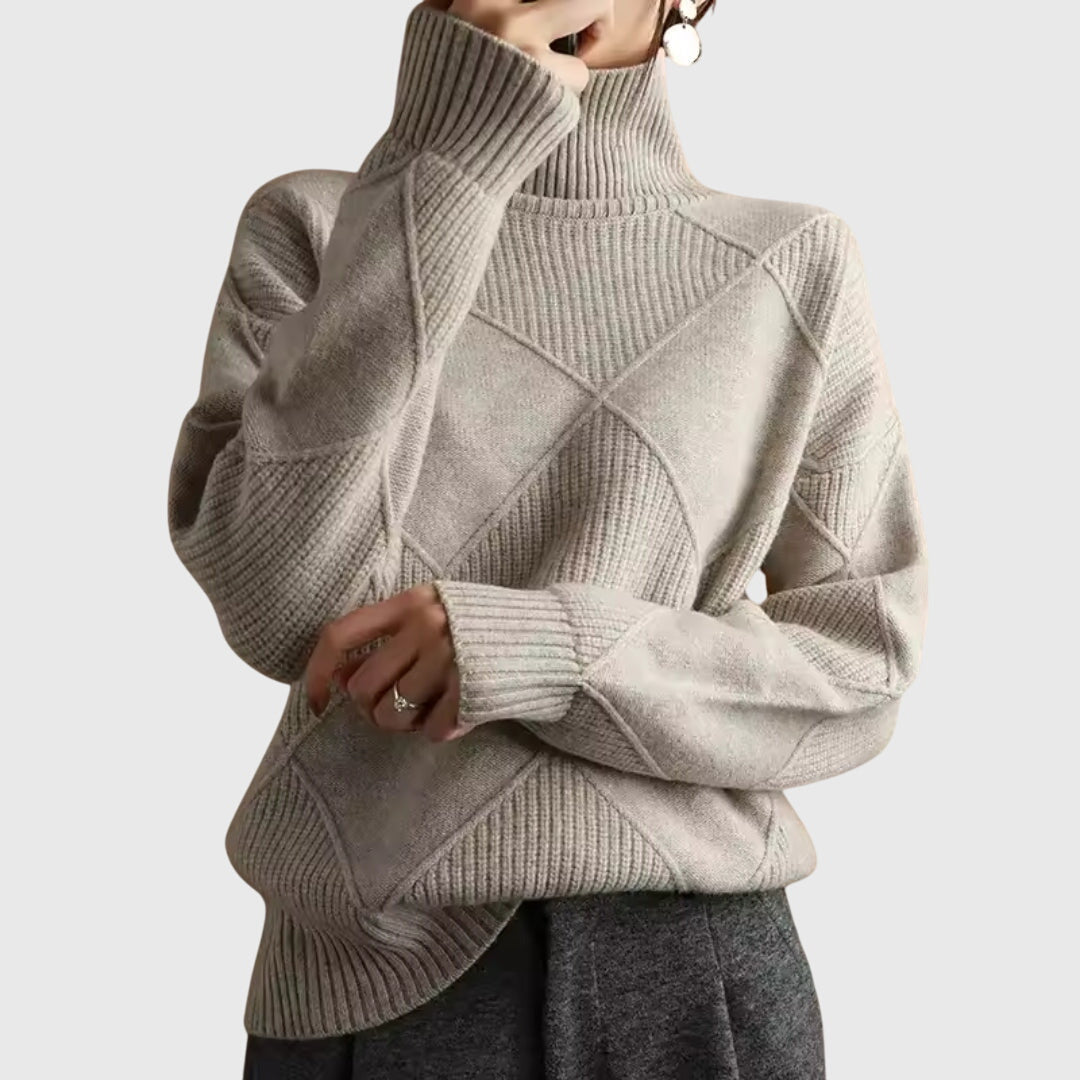 Christine Brewer Laura turtleneck sweater for women, featuring a cozy knit design and classic fit in a versatile style.