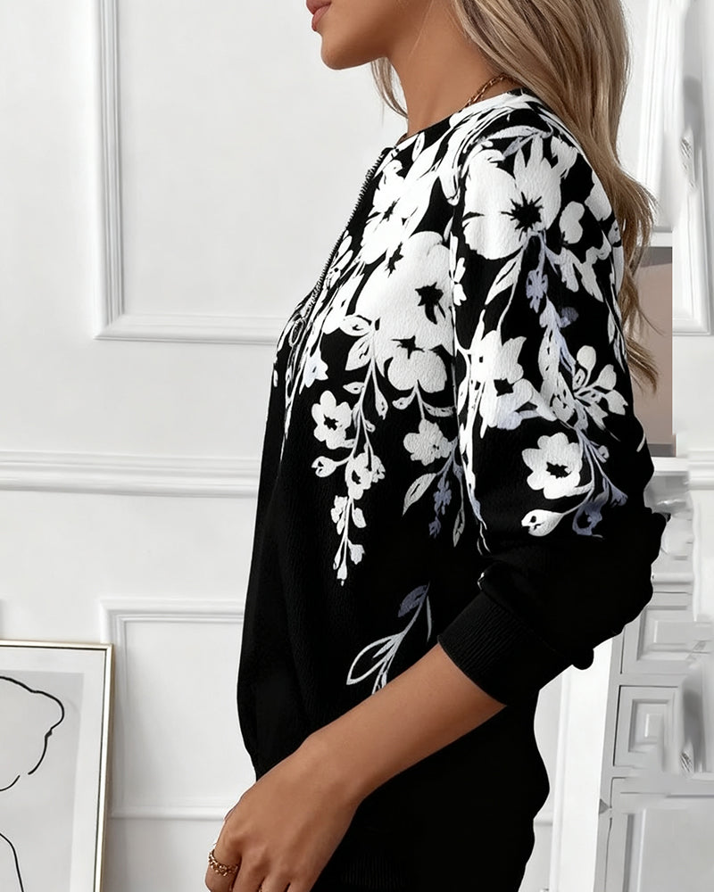 Christine Brewer Poppy graphic half-zip sweatshirt for women, casual hoodie with bold poppy design and comfortable fit.