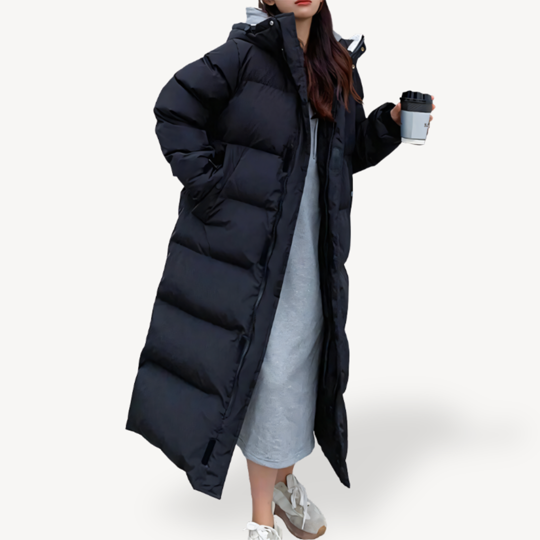Cilla | Women's Long Winter Coat Hooded Quilted Windproof Warm Winter