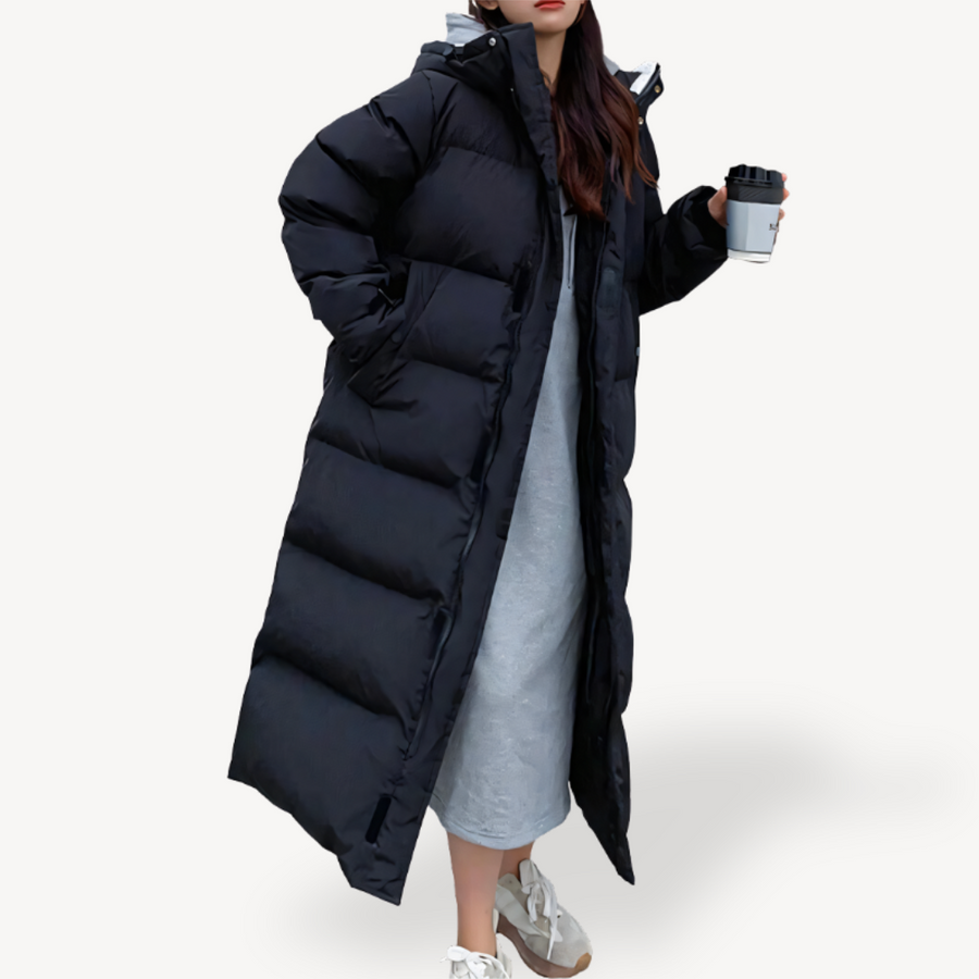 Cilla | Women's Long Winter Coat Hooded Quilted Windproof Warm Winter