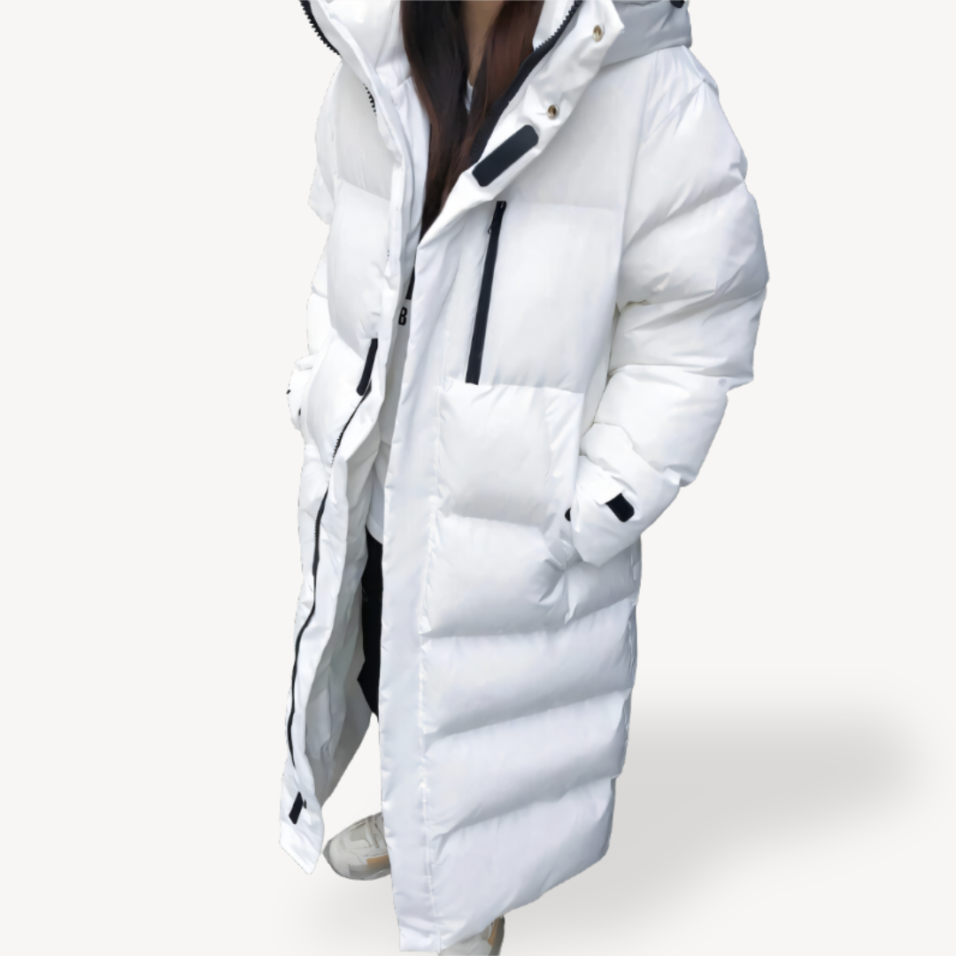 Cilla | Women's Long Winter Coat Hooded Quilted Windproof Warm Winter
