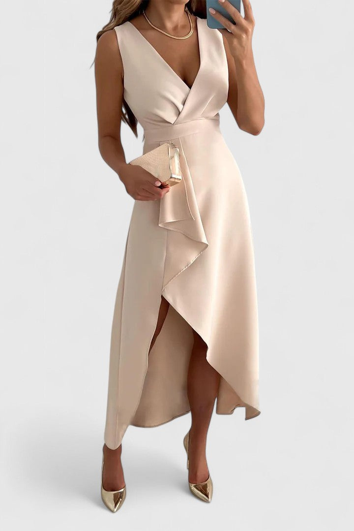 Jessa | Wedding Guest Dress Midi Dress Women Wrap V-Neck Cocktail Formal Evening Fall Party