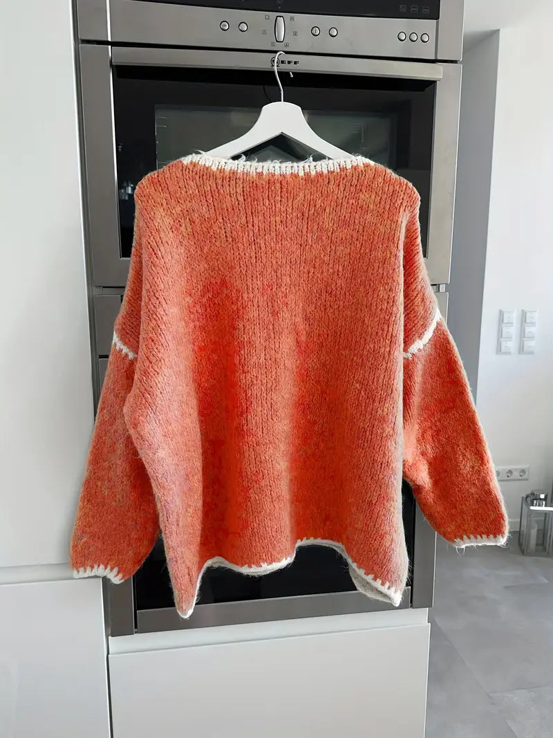 Taylor knit sweater for women by Christine Brewer, featuring a cozy, textured fabric and a stylish, comfortable fit.