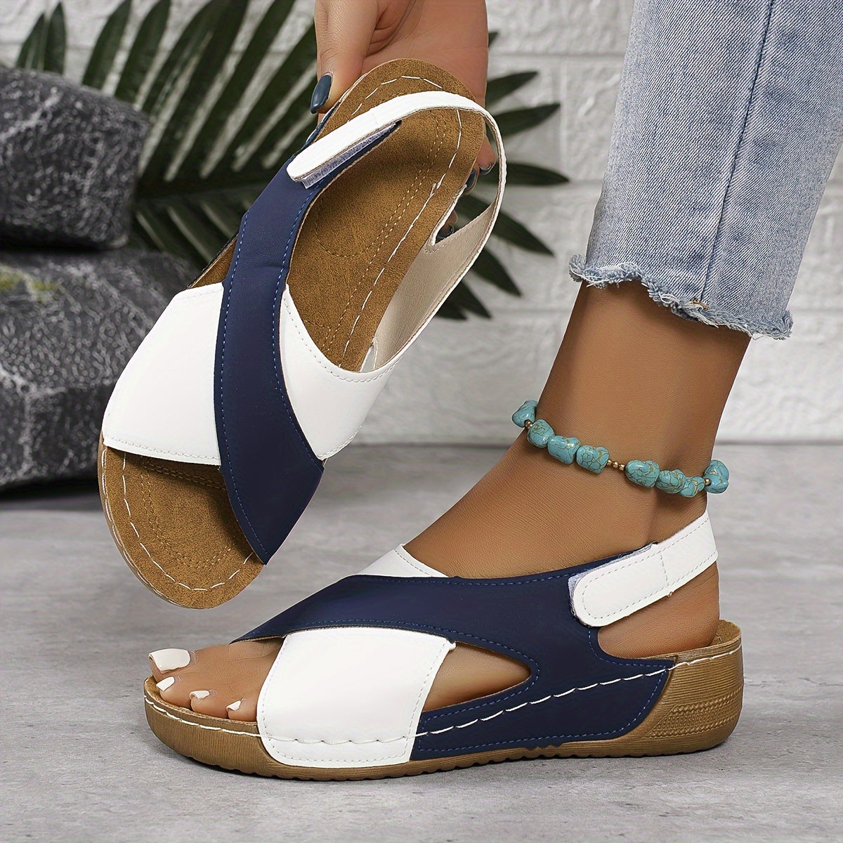 Comfortable orthopedic sandal for women, Laura by Christine Brewer, featuring cushioned straps and supportive footbed.