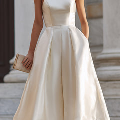 Christine Brewer women's halter-neck pleated midi dress featuring elegant flowing fabric and a stylish midi length.