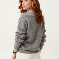 Women's wool hoodie sweater by Christine Brewer, featuring a cozy fit and stylish design in soft, warm wool fabric.