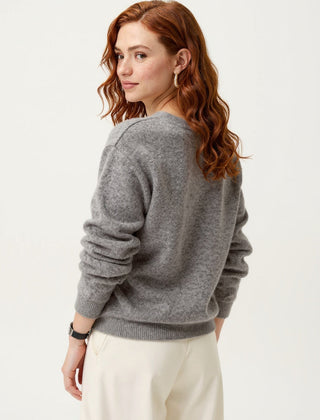 Women's wool hoodie sweater by Christine Brewer, featuring a cozy fit and stylish design in soft, warm wool fabric.