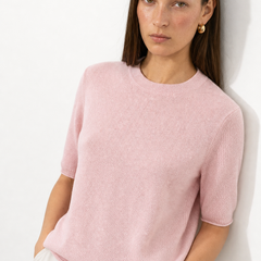 Cream-colored Frankie wool sweater for women by Christine Brewer, featuring a cozy, textured knit design.