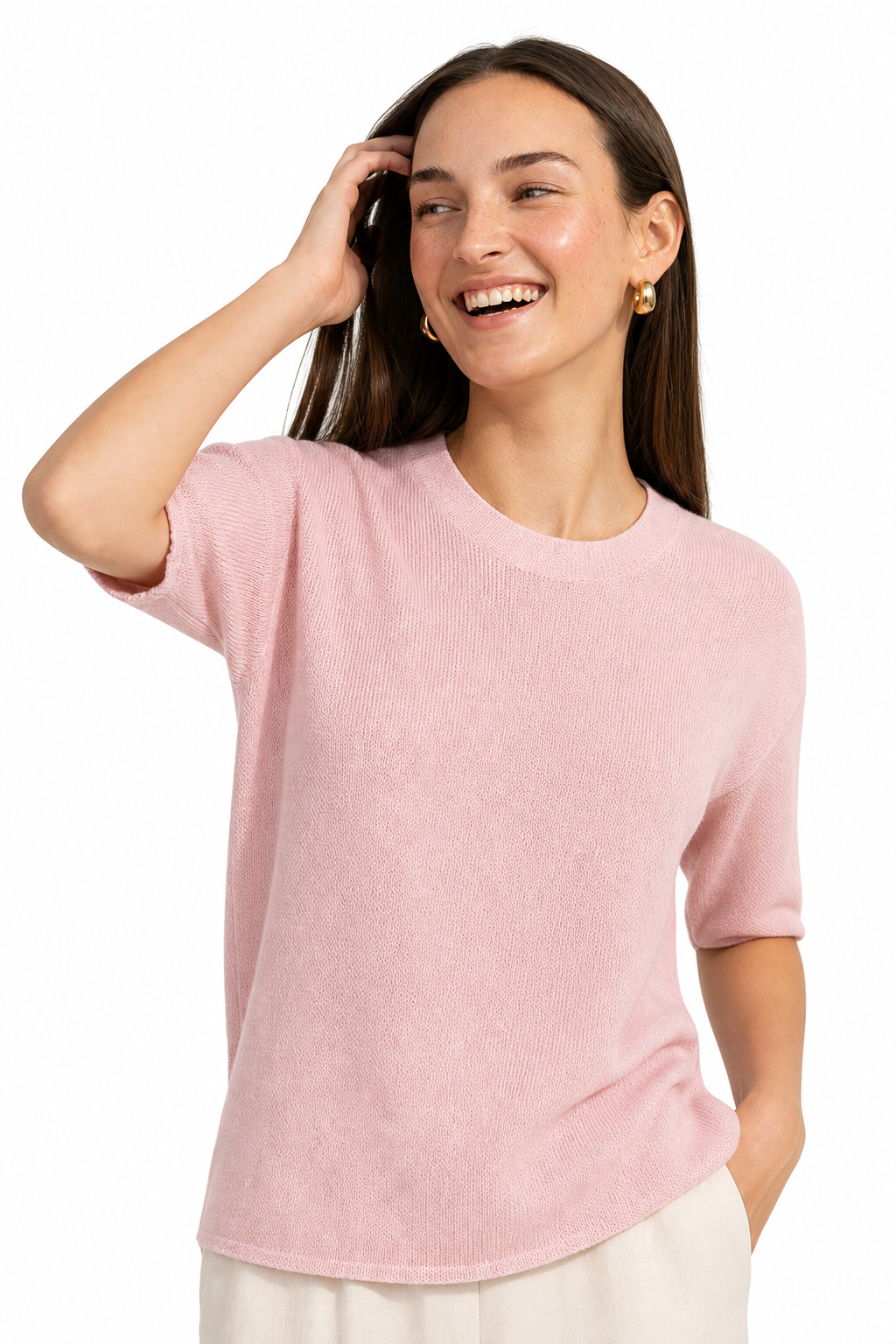 Christine Brewer Frankie wool sweater for women, cozy knit with a relaxed fit in neutral tones, perfect for casual wear.
