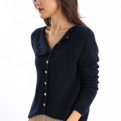 Dorothy knit sweater for women by Christine Brewer, featuring a cozy, fitted design in soft, neutral fabric.