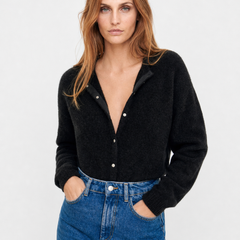 Cream-colored Hattie mohair knit top for women by Christine Brewer, featuring a cozy, stylish sweater with a soft, textured fabric.