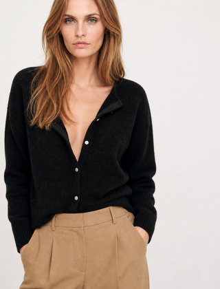 Cream-colored mohair knit top for women, Hattie by Christine Brewer, featuring a cozy, stylish design with a soft, textured fabric.